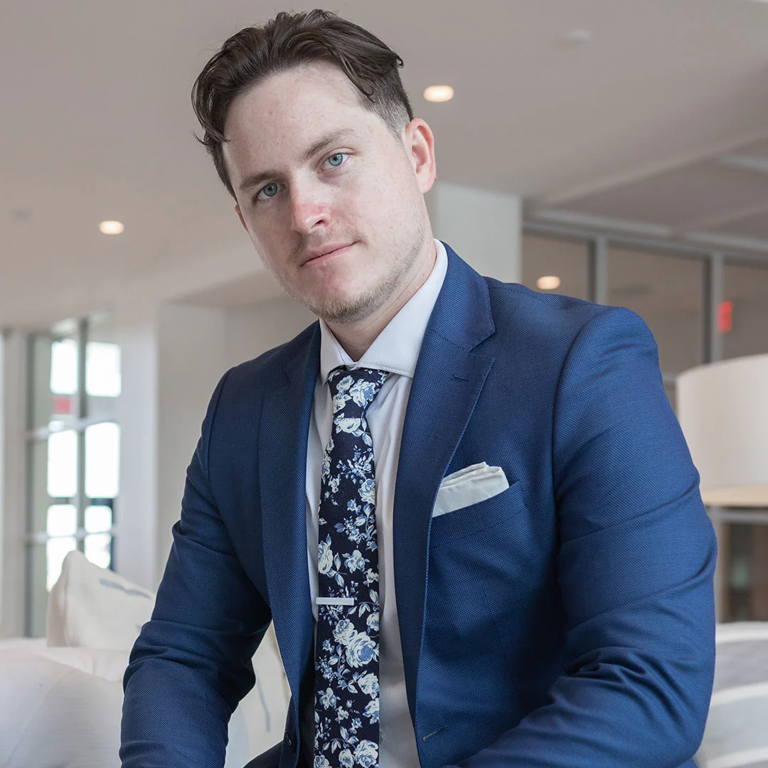 Floral Navy Buds Tie