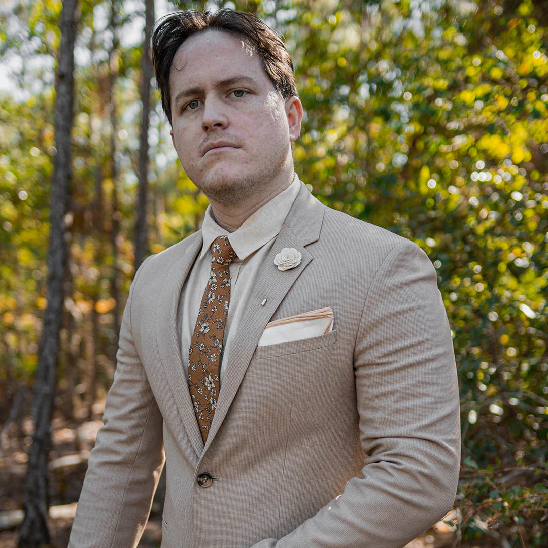 Floral Brown Tie Set