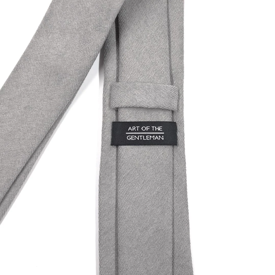 Microsuede Light Grey Tie Set