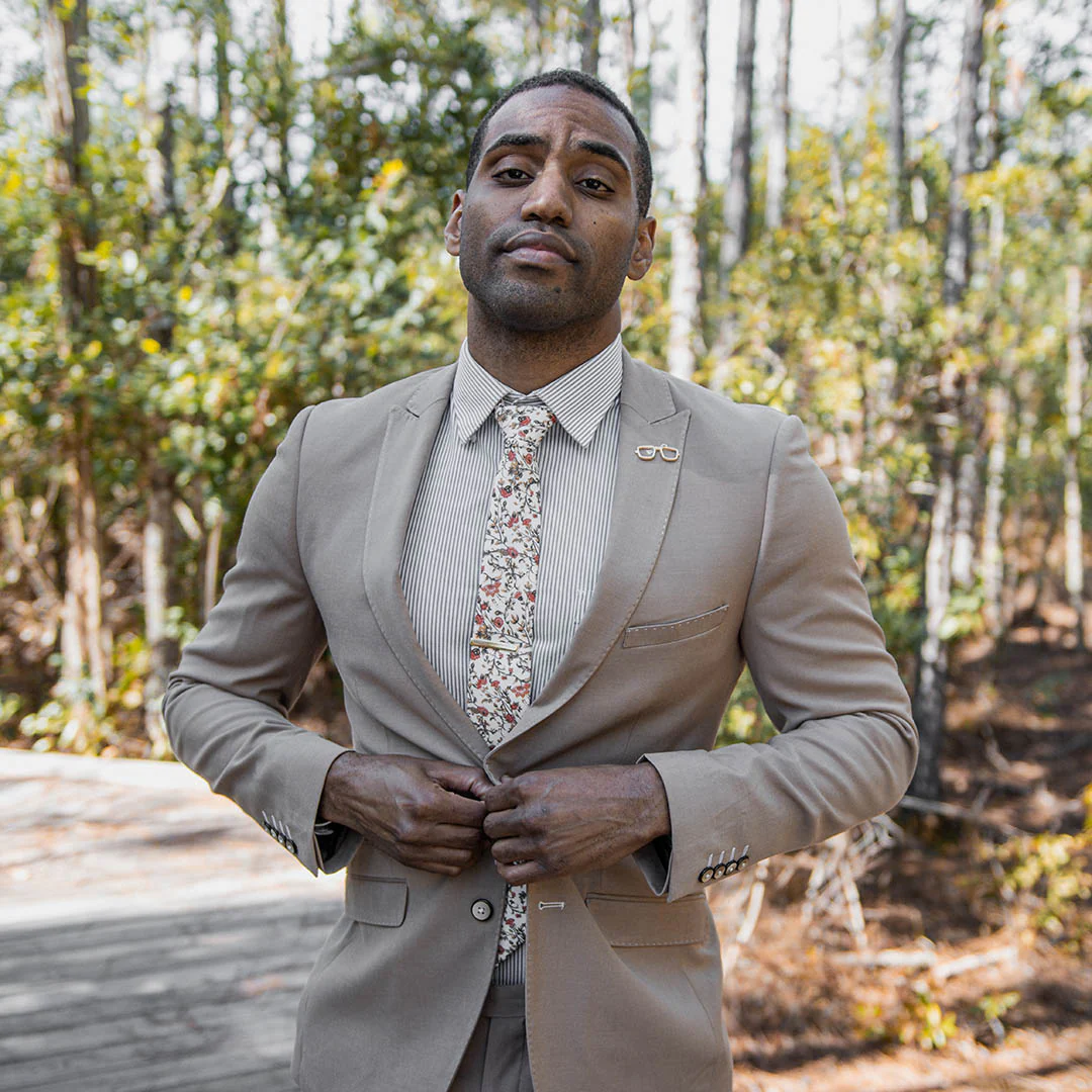 Floral Rust Blooms Tie Set