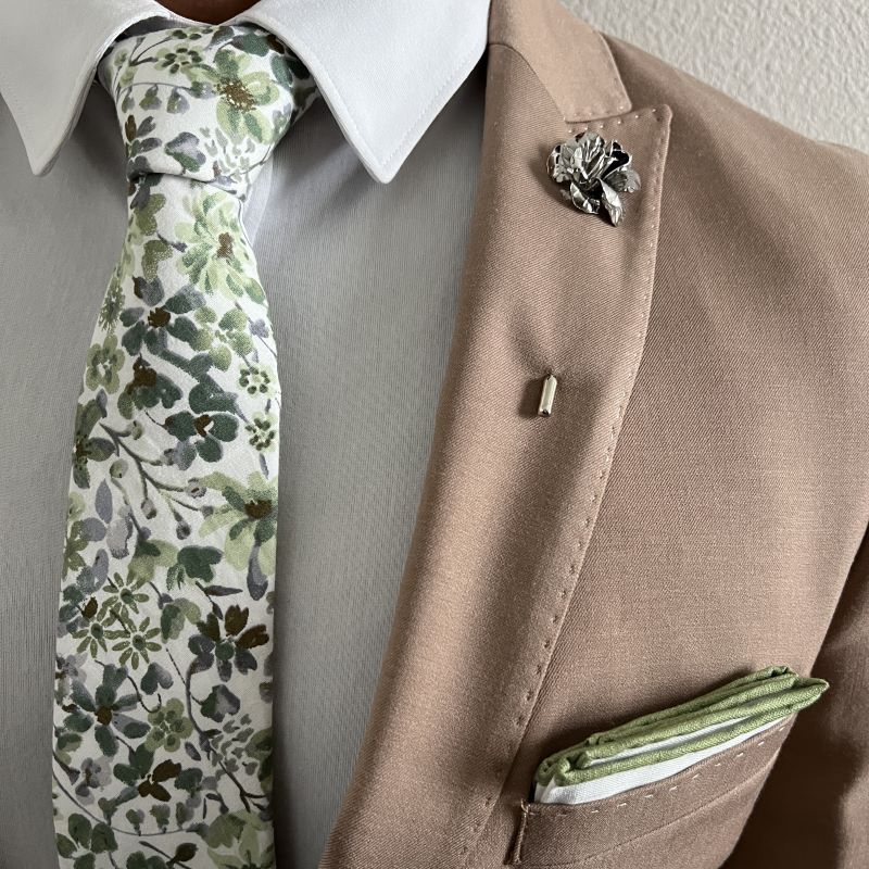 Floral Sage Green Tie