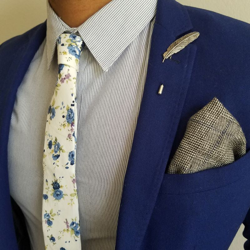 Lapel Pin - Silver Feather