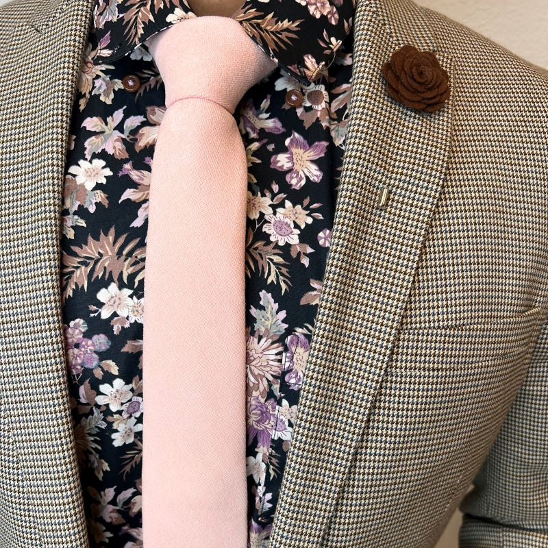 Microsuede Blush Pink Tie