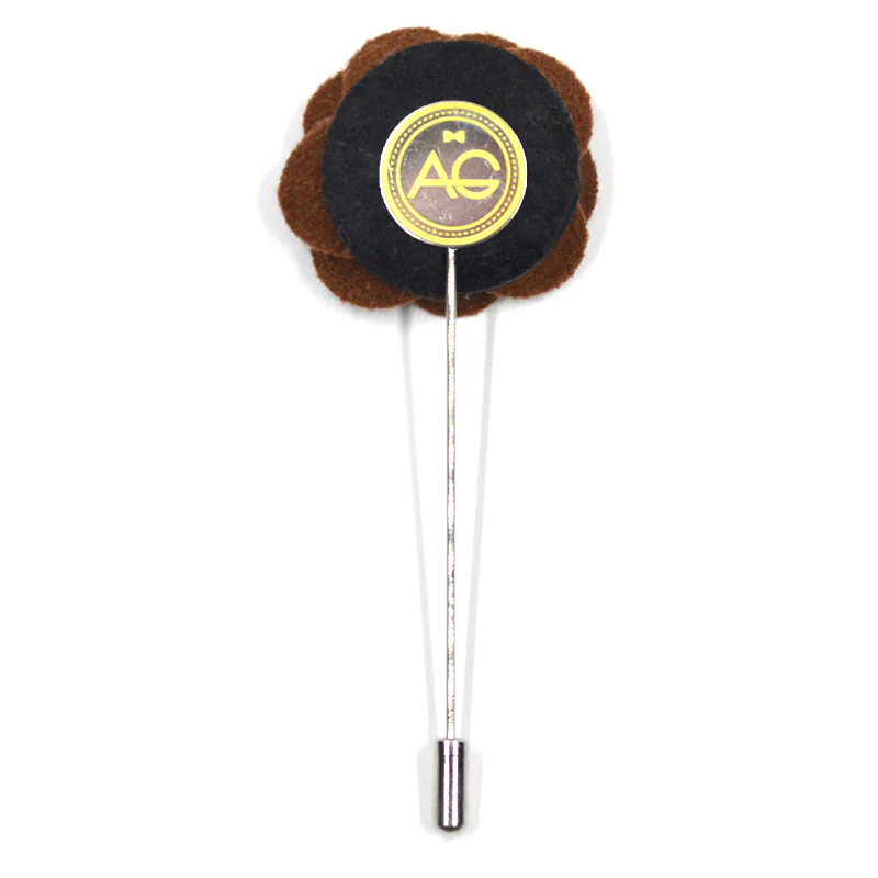 Lapel Pin - Floral Chocolate