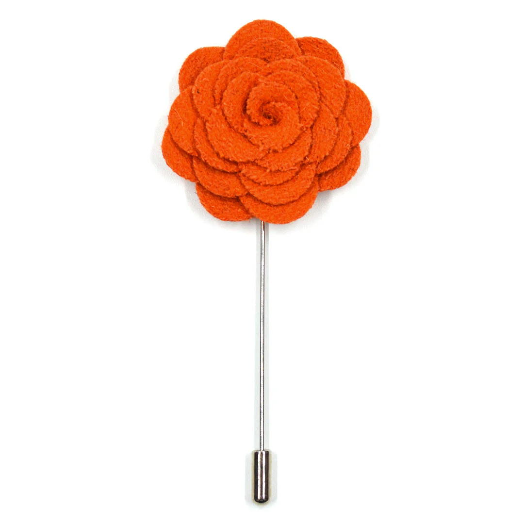 Lapel Pin - Floral Terracotta