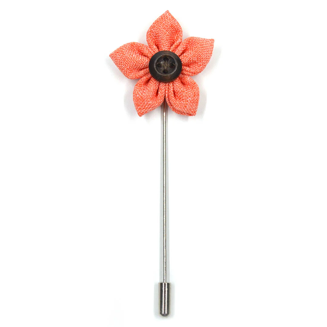 Lapel Pin - Wildflower Orange