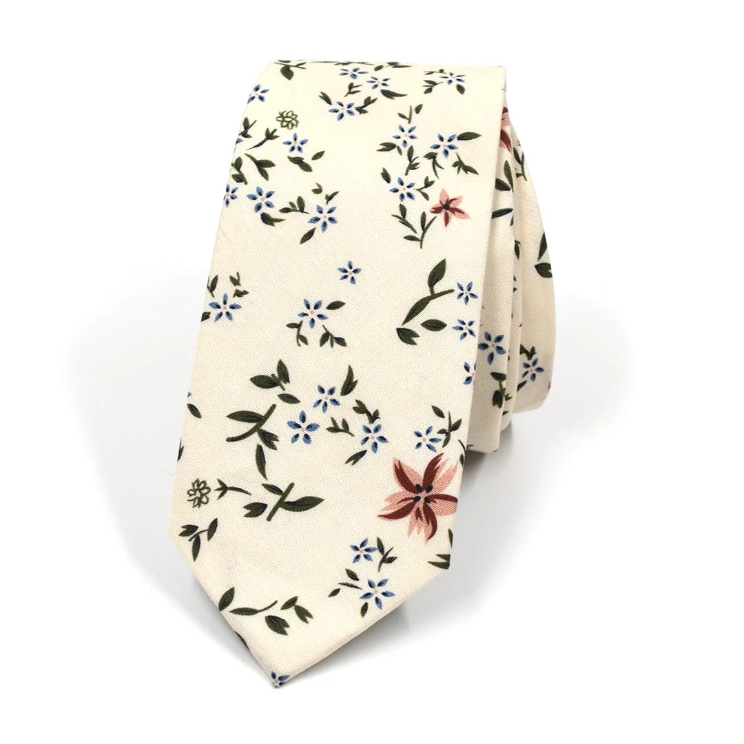 Floral Desert Cream Tie Set