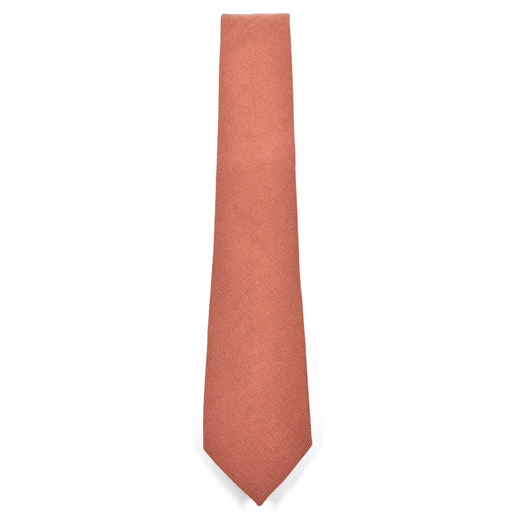 Microsuede Burnt Orange Tie Set