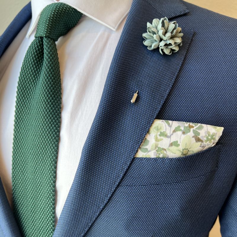 Floral Sage Green Pocket Square