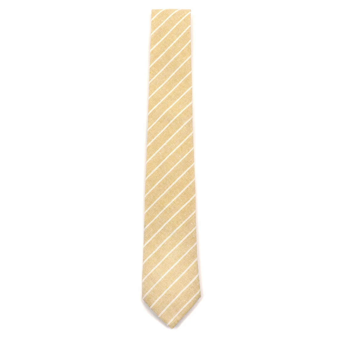 Striped Linen Canary Tie