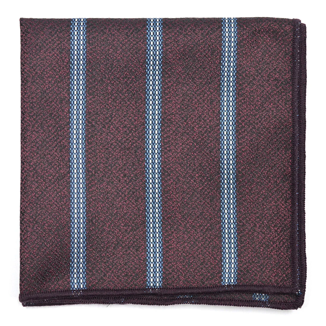 Downtown Striped Burgundy Pocket Square