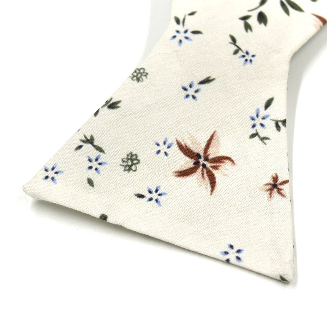 Floral Desert Cream Self Tie Bow Tie