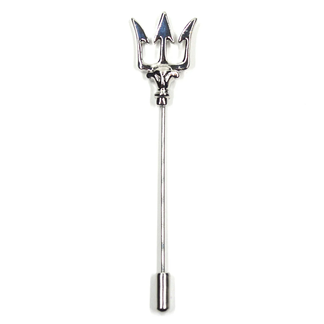 Lapel Pin - Trident Silver