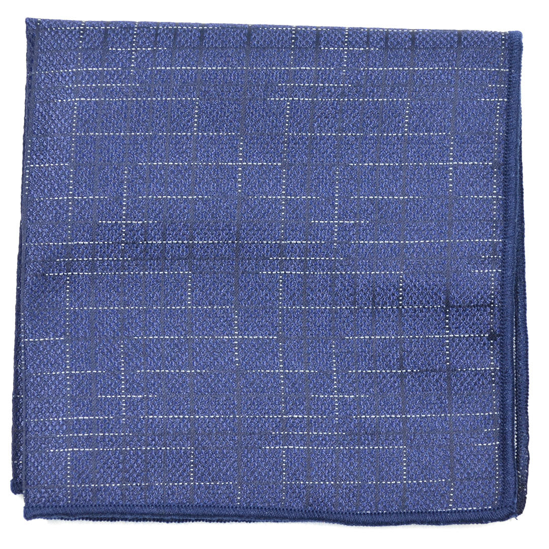 Downtown Check Blue Pocket Square