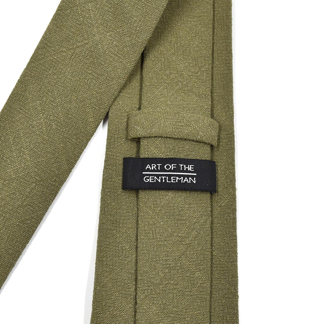Linen Martini Olive Tie