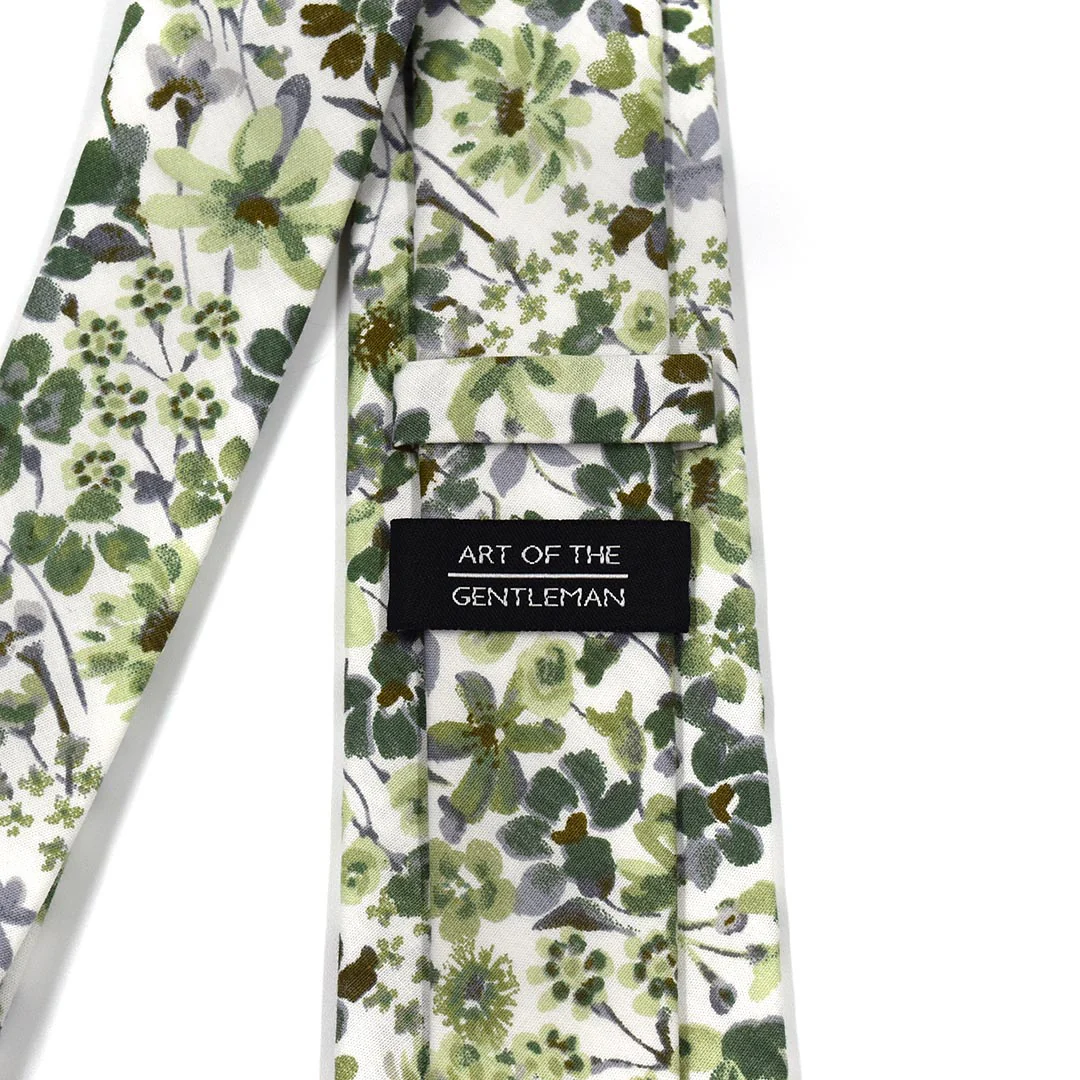 Floral Sage Green Tie