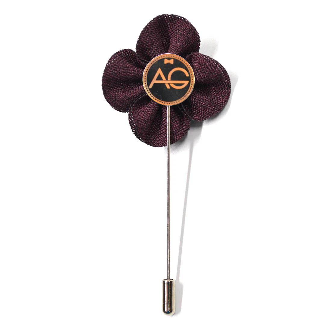 Lapel Pin - Pearl Floral Burgundy