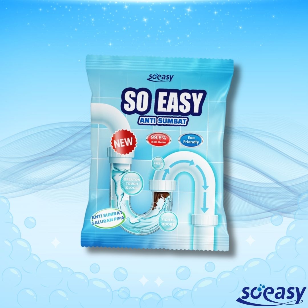 SO EASY ผงขจัดการอุดตัน ผลิตภัณฑ์ทำความสะอาดท่อตัน ขจัดกลิ่นท่อ ขจัดท่อตัน