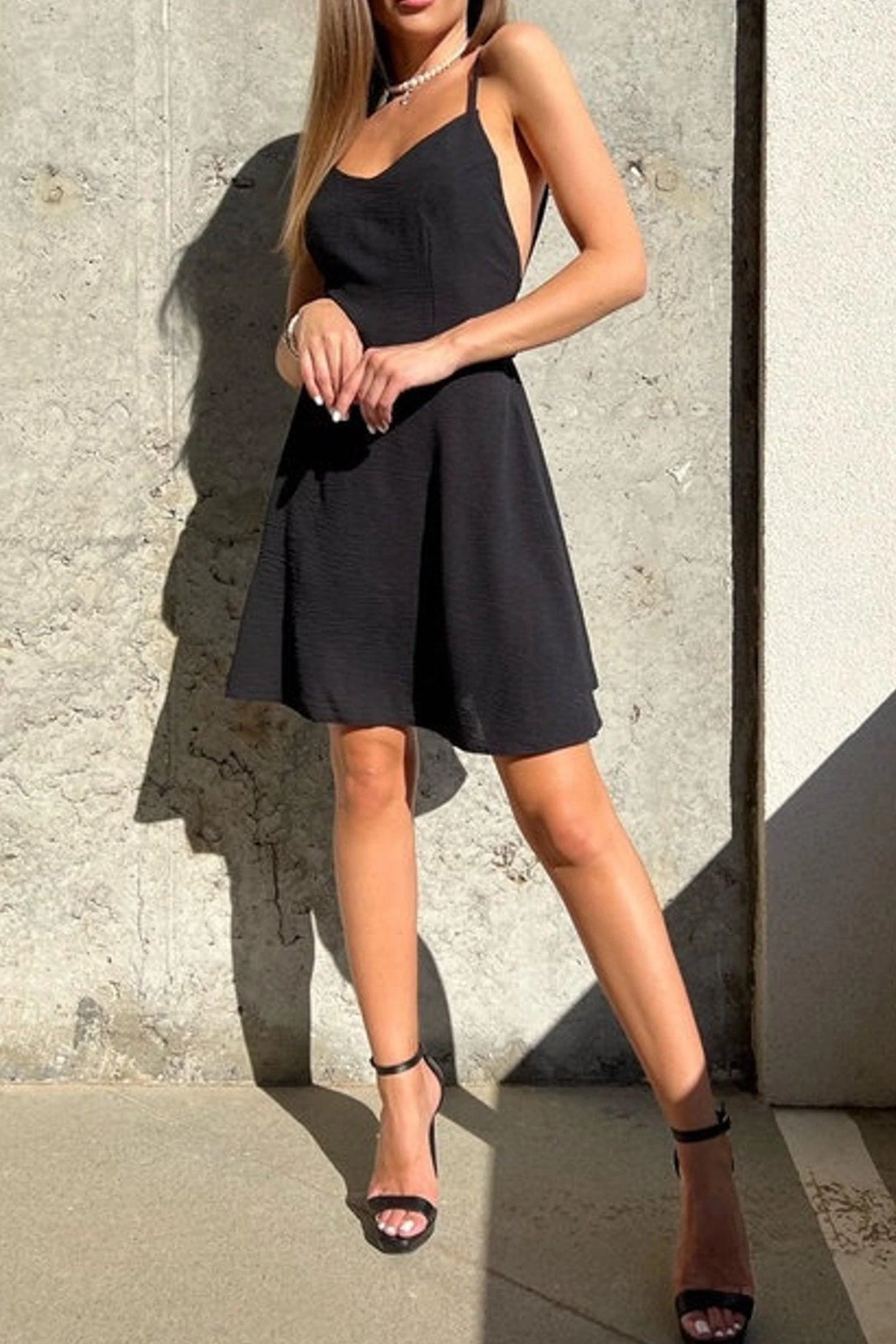 A-Line Short-Mini Twisted Silk Fabric Dress CG0160