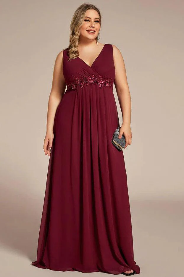 A-Line Floor Length Chiffon Bridesmaid Dress CB0662