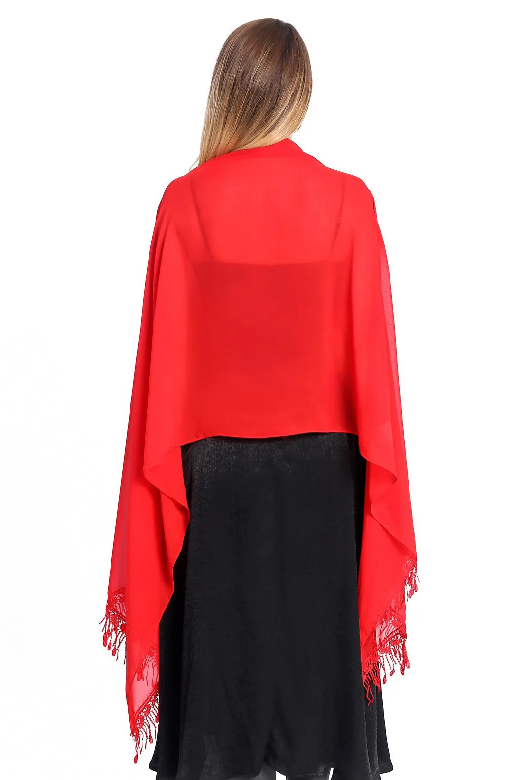 Chiffon Shawl with Tassels CJ0108