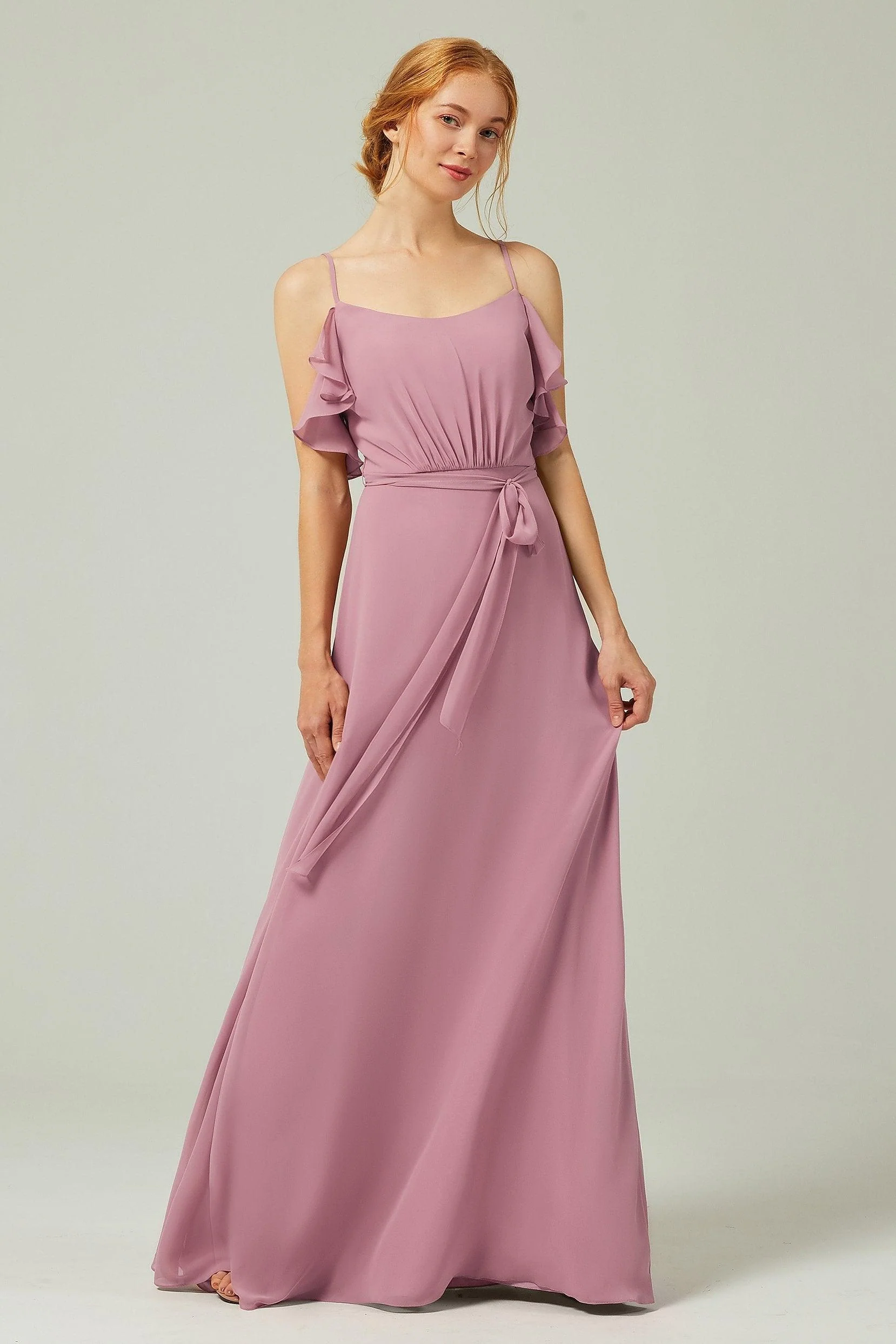 A-Line Floor Length Chiffon Bridesmaid Dress CB0299