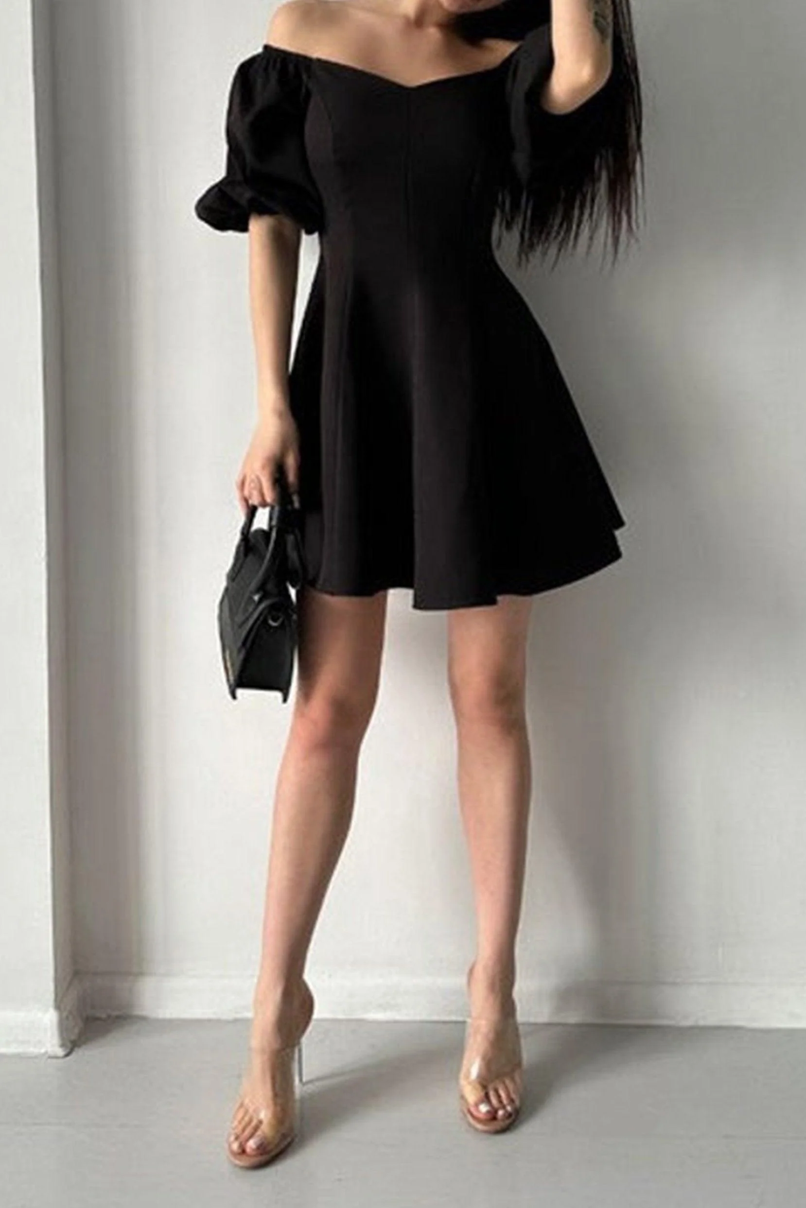 A-Line Short-Mini Twisted Silk Fabric Dress CG0164