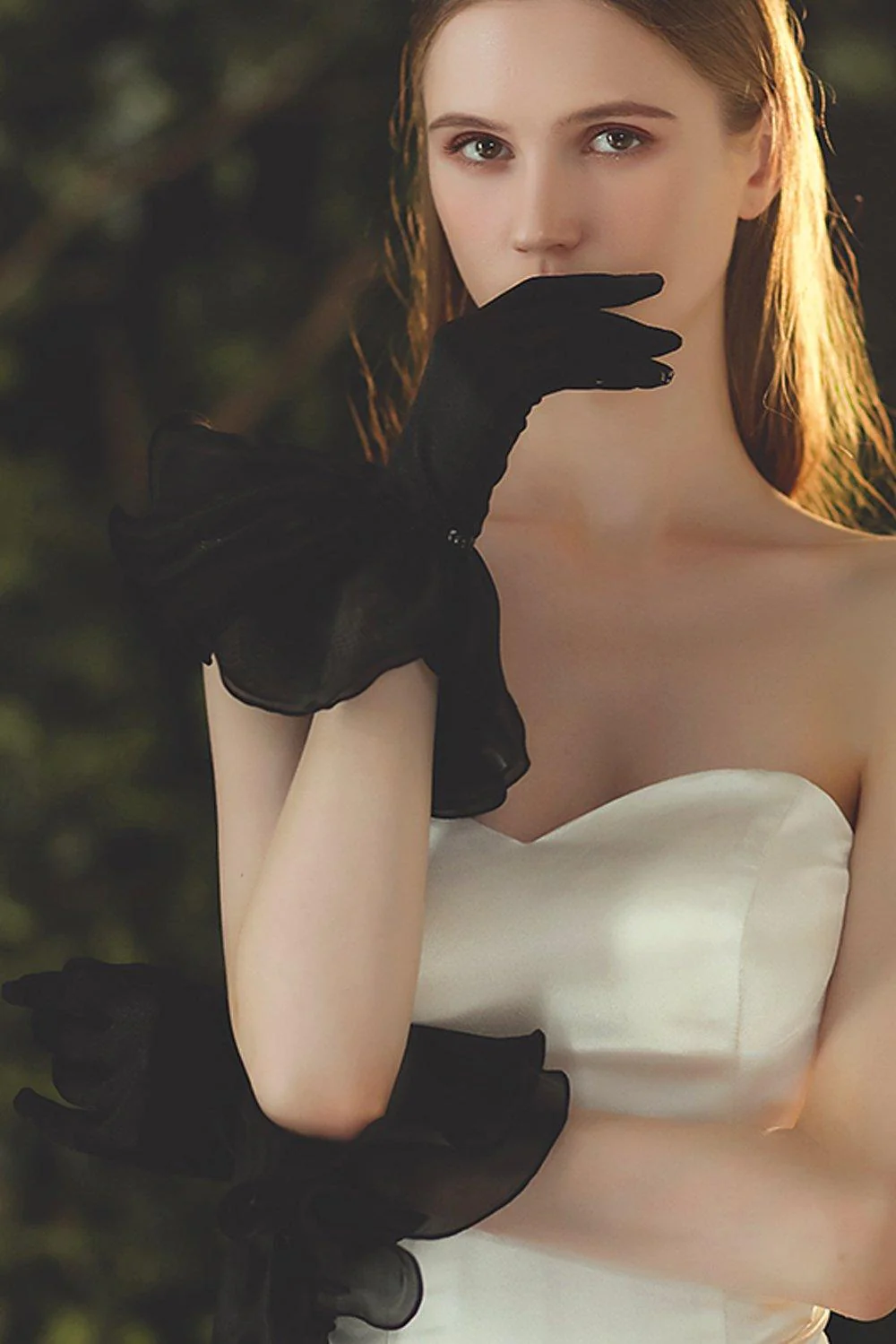 Fingertips Wrist Length Satin Wedding Gloves CD0090