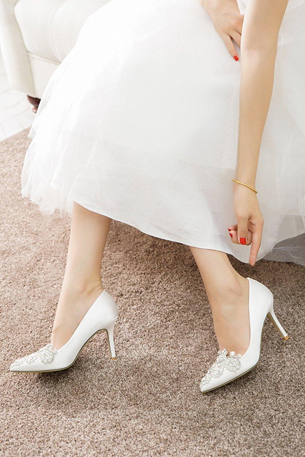 Stiletto Heel 9cm Satin Heels Bridal Shoes CK0128