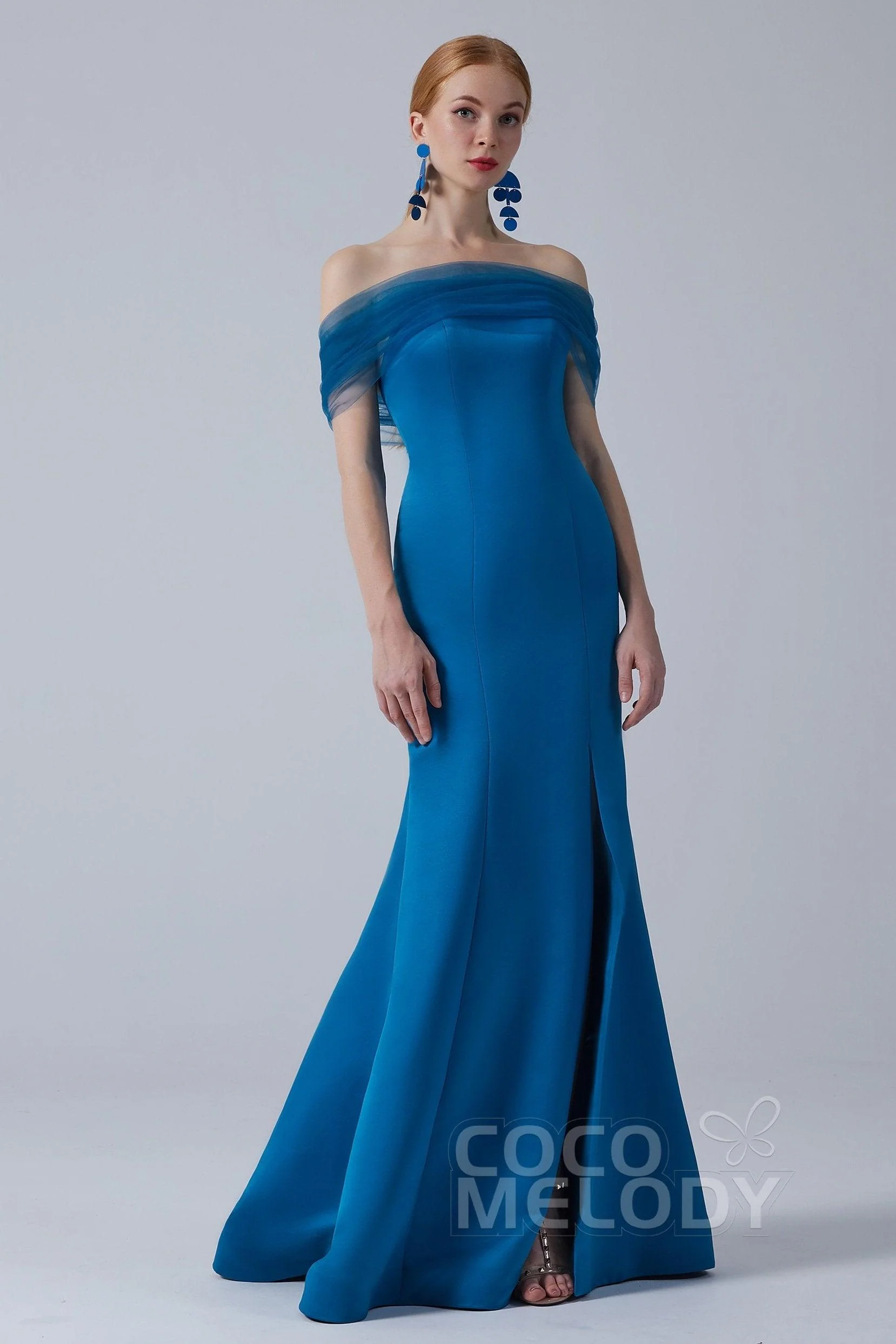 Trumpet-Mermaid Sweep-Brush Train Satin Dress CB0264