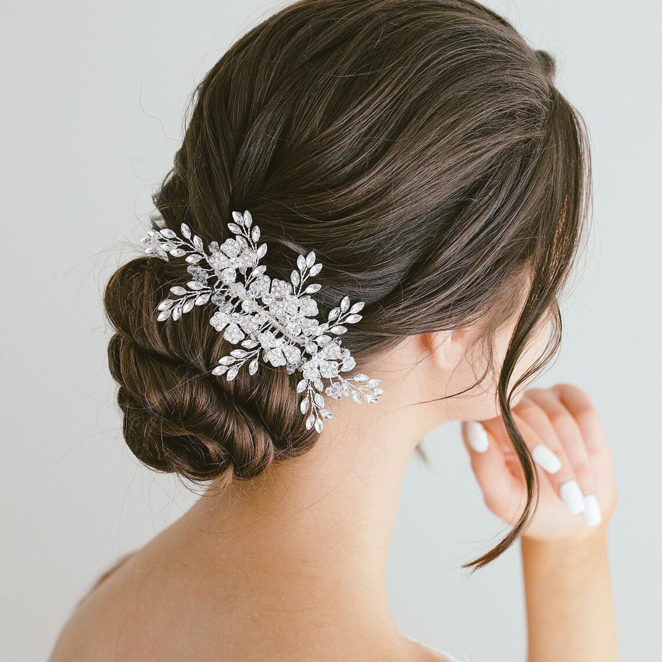 Bridal alloy crystal hair comb insert comb 675547355878