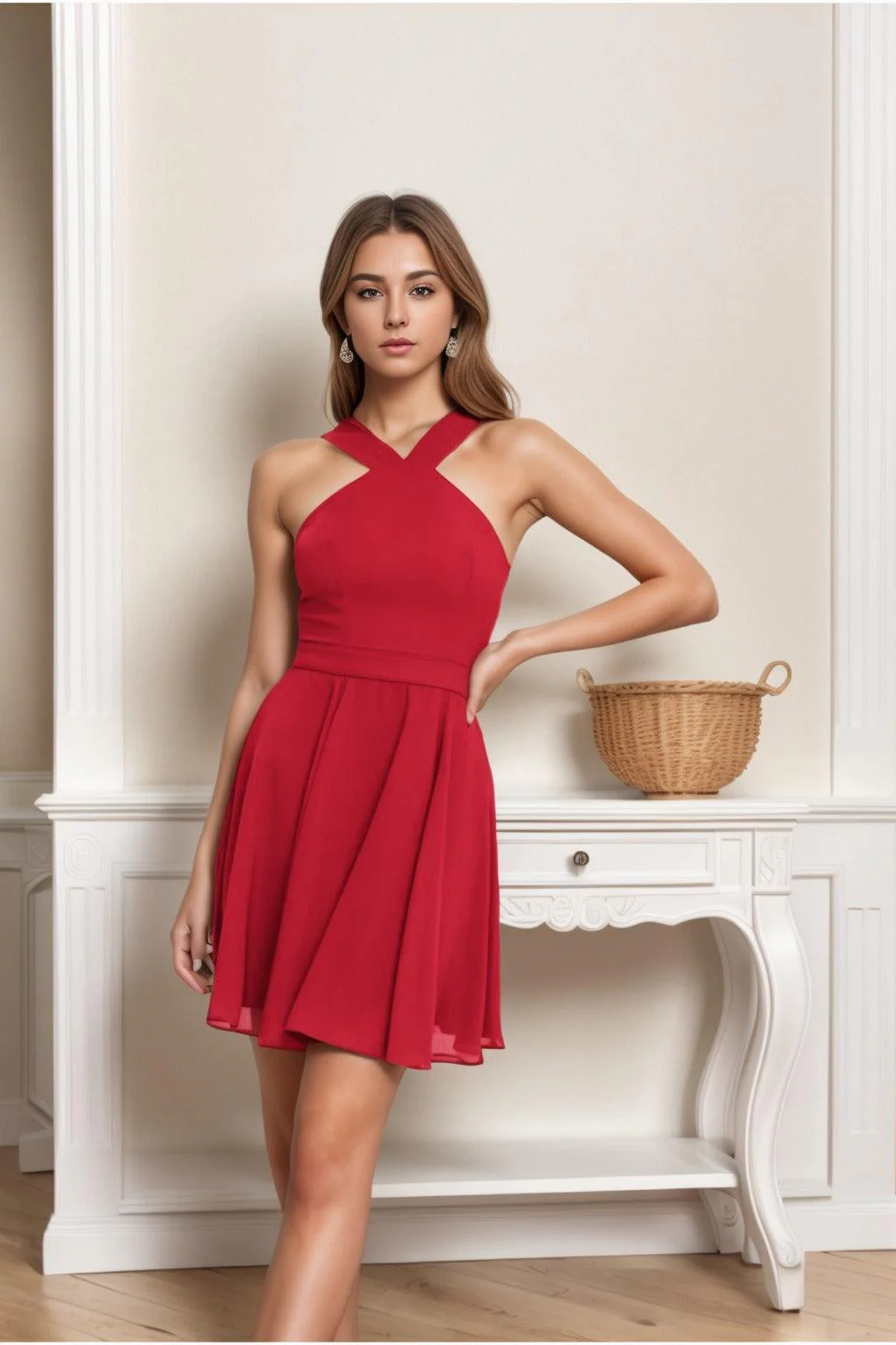 A-Line Short-Mini Chiffon Graduation Dresses CS0541