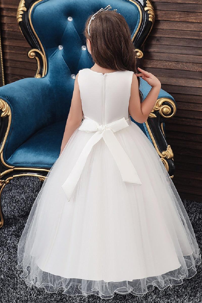 A-Line/Princess Scoop Neck Tulle Flower Girl Dresses With Sash/Bow 612626068133
