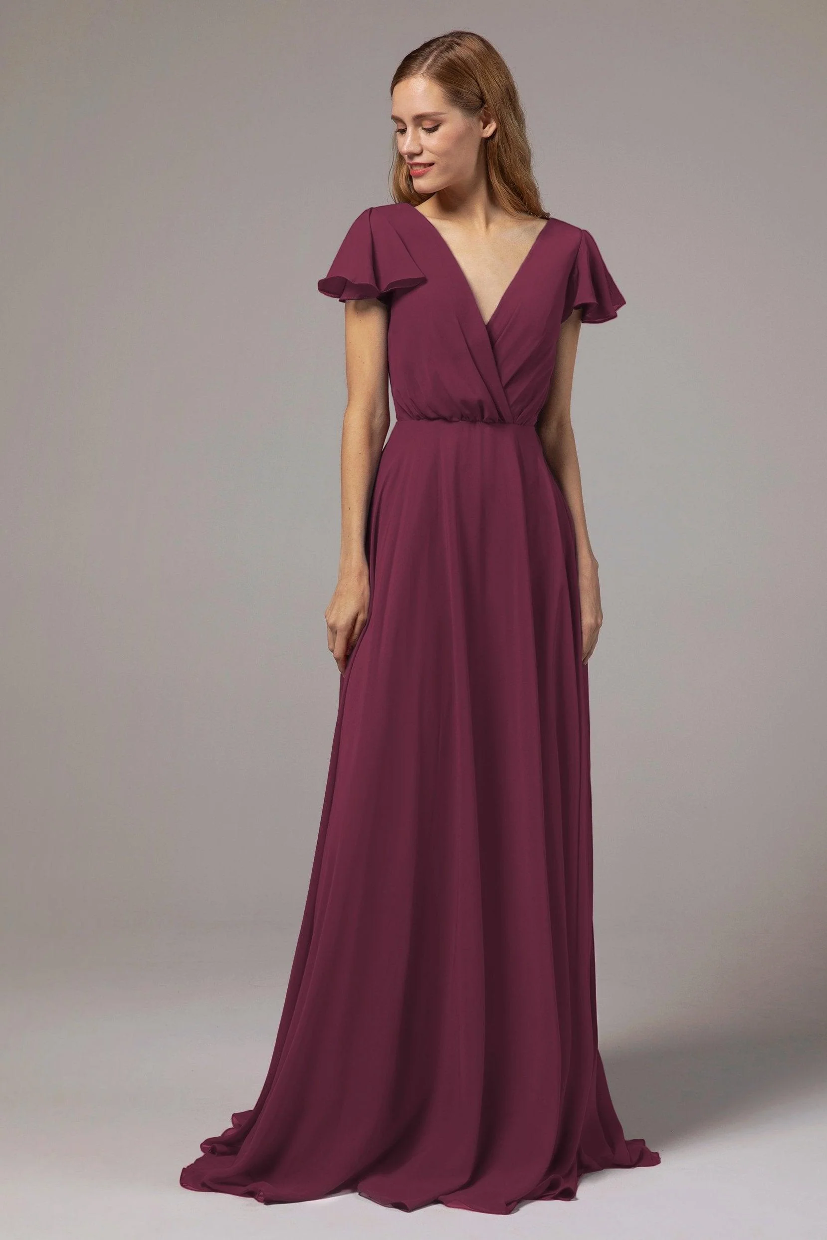 A-Line Floor Length Chiffon Bridesmaid Dress CB0410