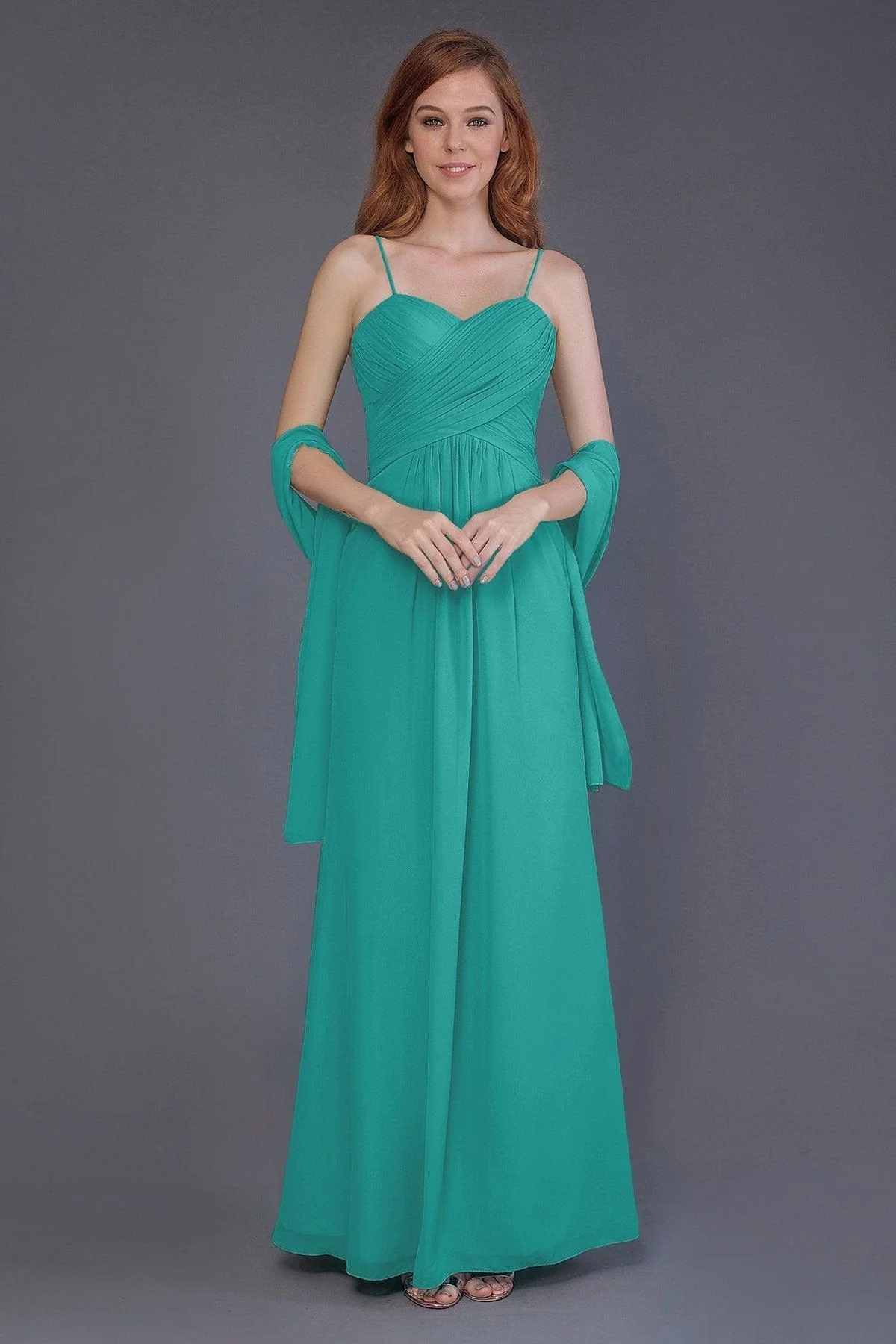 Sheath-Column Floor Length Chiffon Bridesmaid Dress PR3544