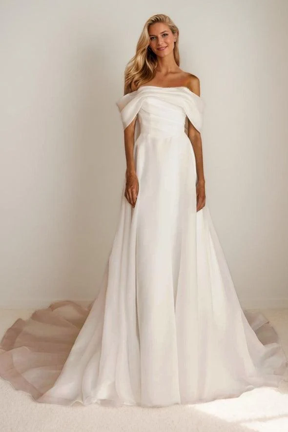 A-Line Court Train Organza Wedding Dress CW3465