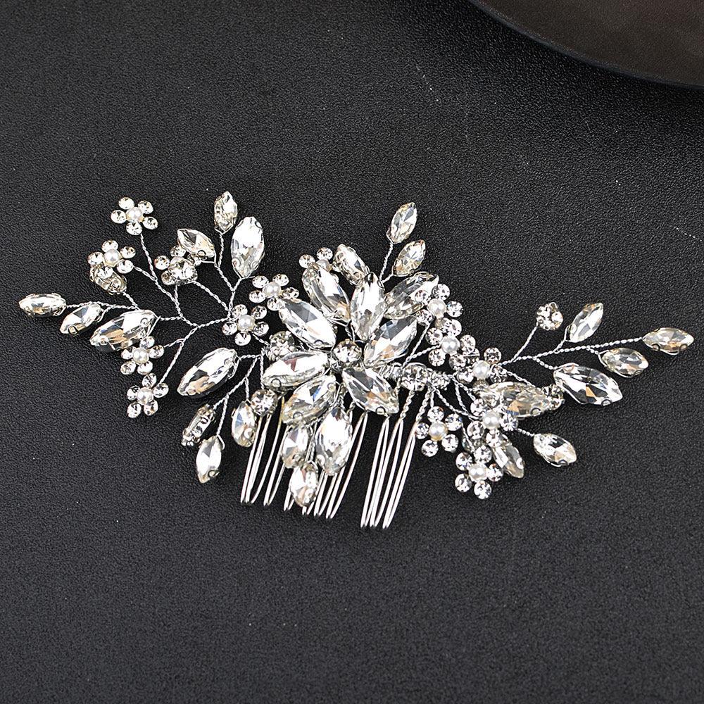 Pearl drill comb hand hair accessories inlaid crystal hair comb 749310304340