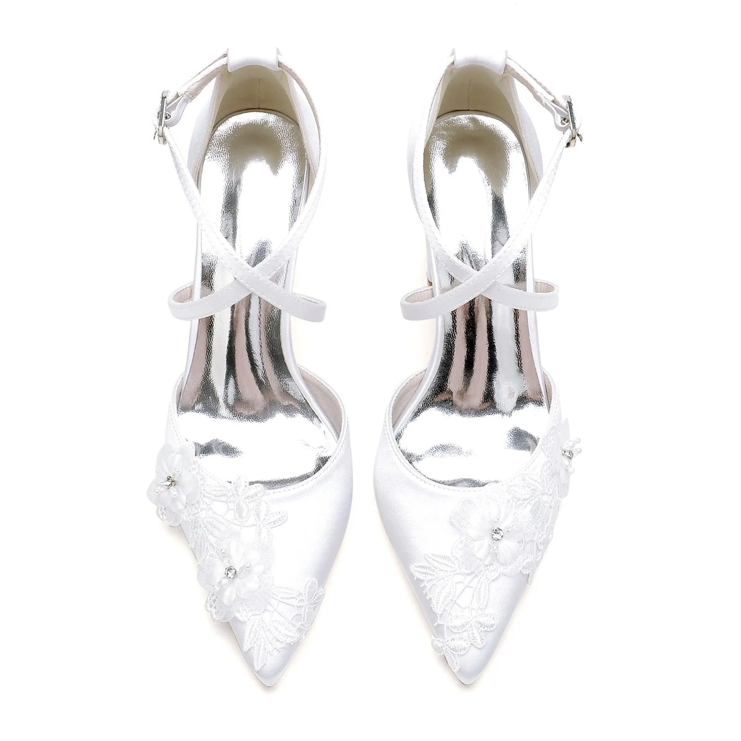 Chunky Heel 8.5cm Silk-Like Shoes CK0463