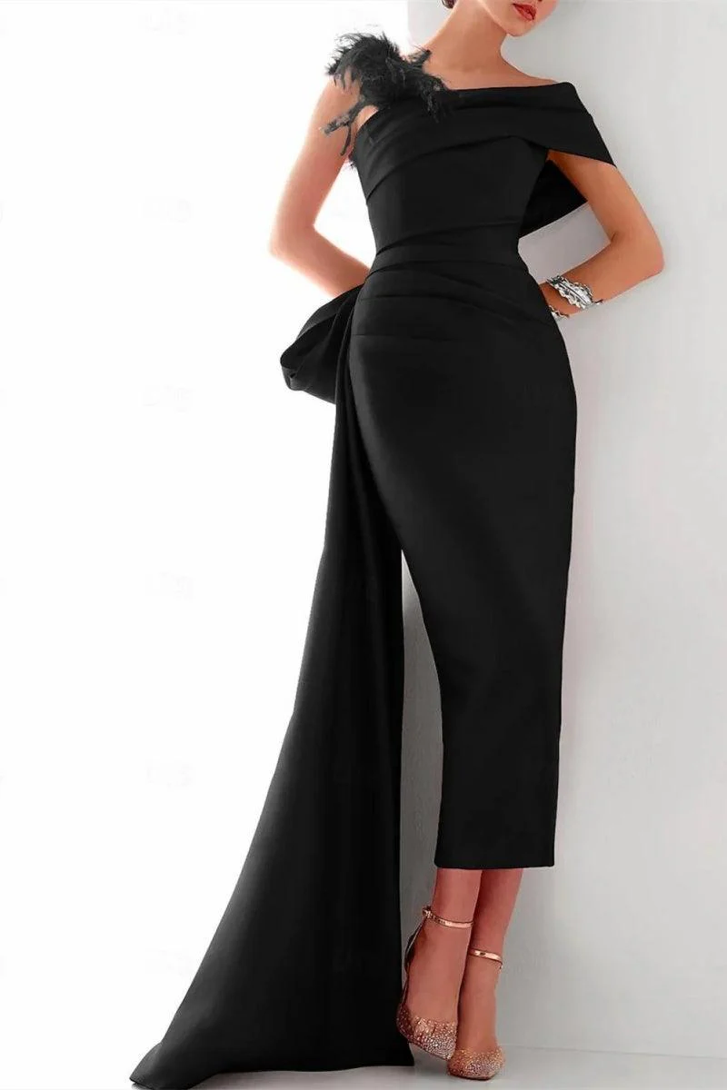One Shoulder Evening Gown Satin Mother Of The Bride Dresses CM0340