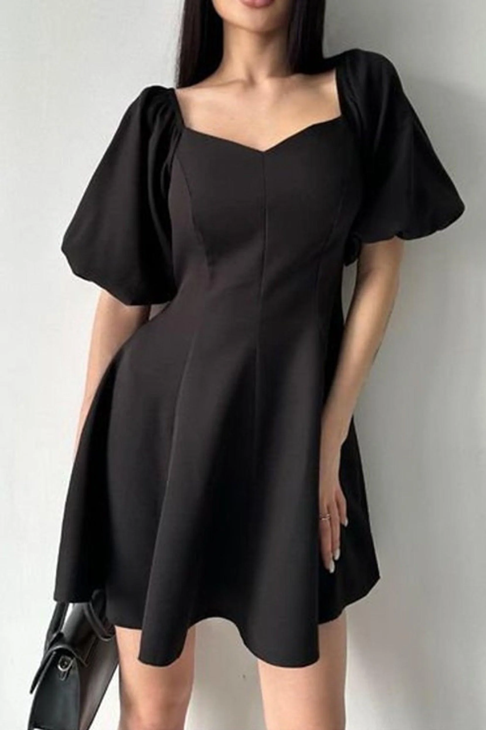 A-Line Short-Mini Twisted Silk Fabric Dress CG0164