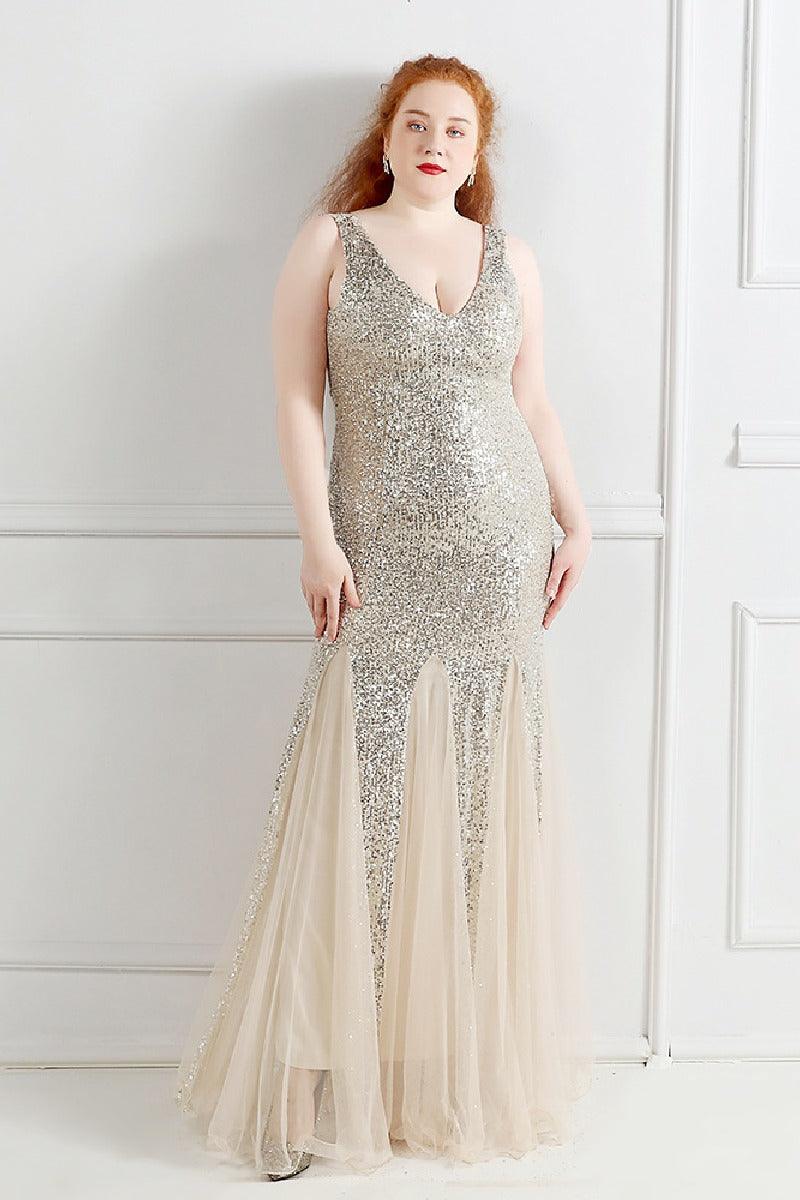 Sheath-column floor length sequined dress 646647576334