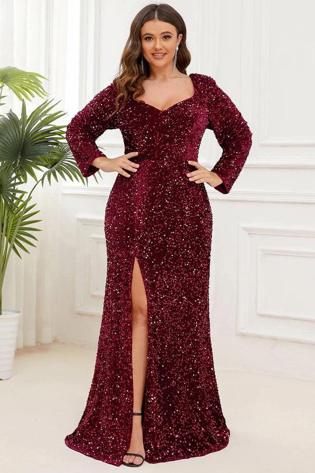 Sheath-Column Floor Length Sequined Dress CS0381