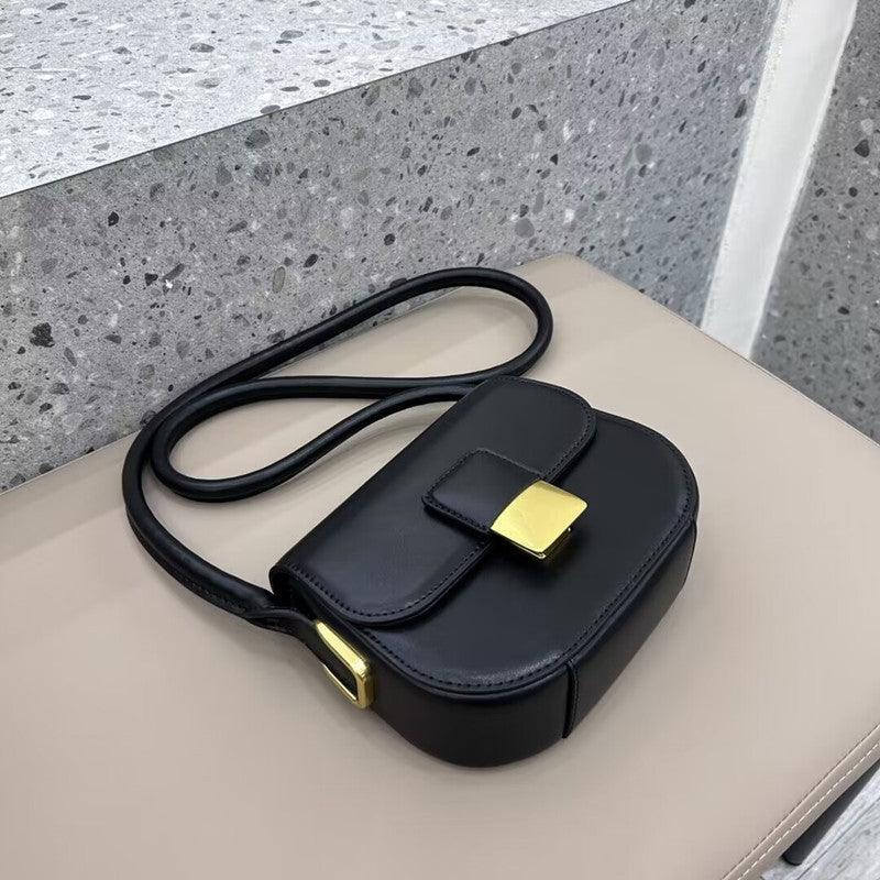 Leather half round saddle bag underarm bag 724733009492