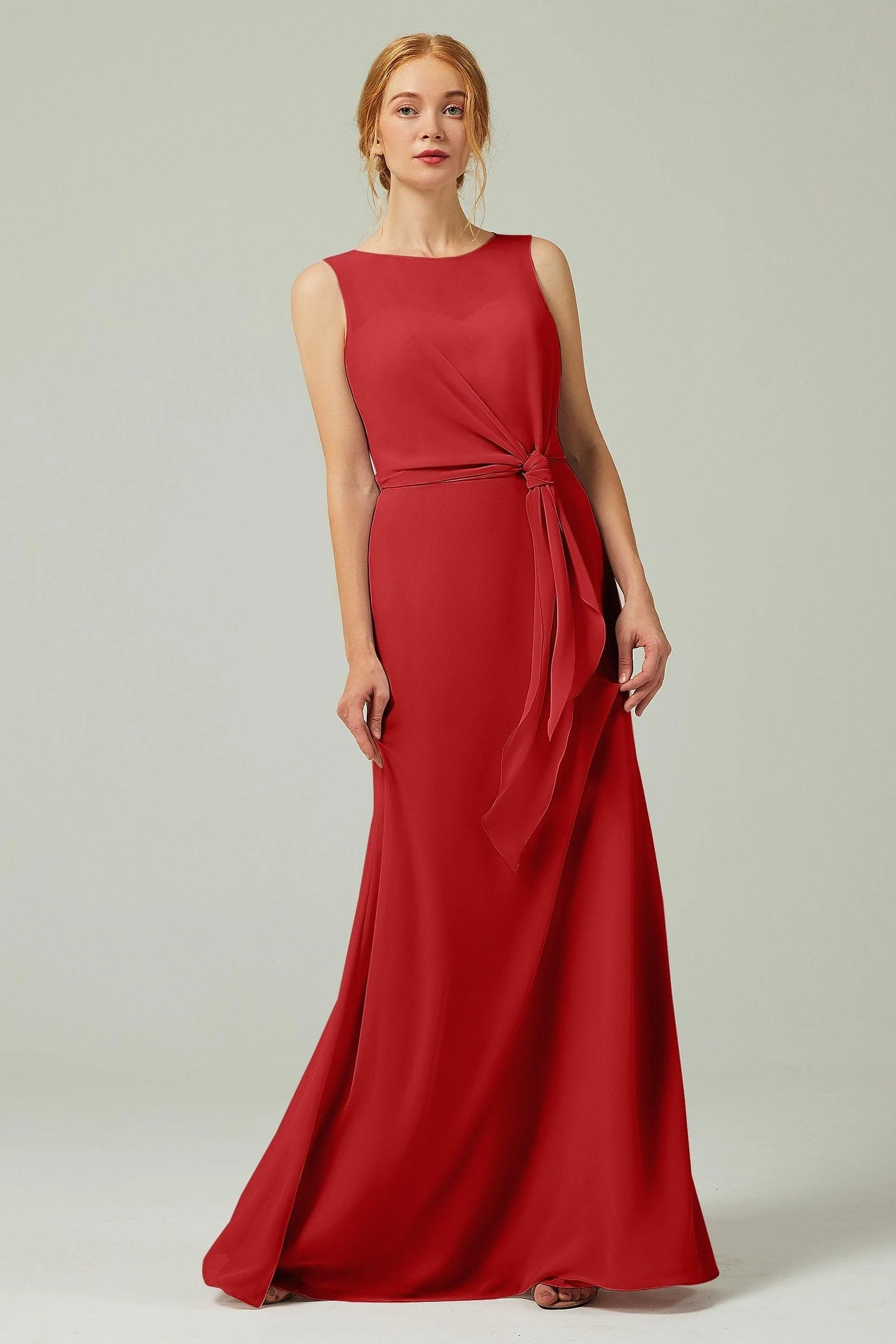 A-Line Floor Length Chiffon Bridesmaid Dress CB0317