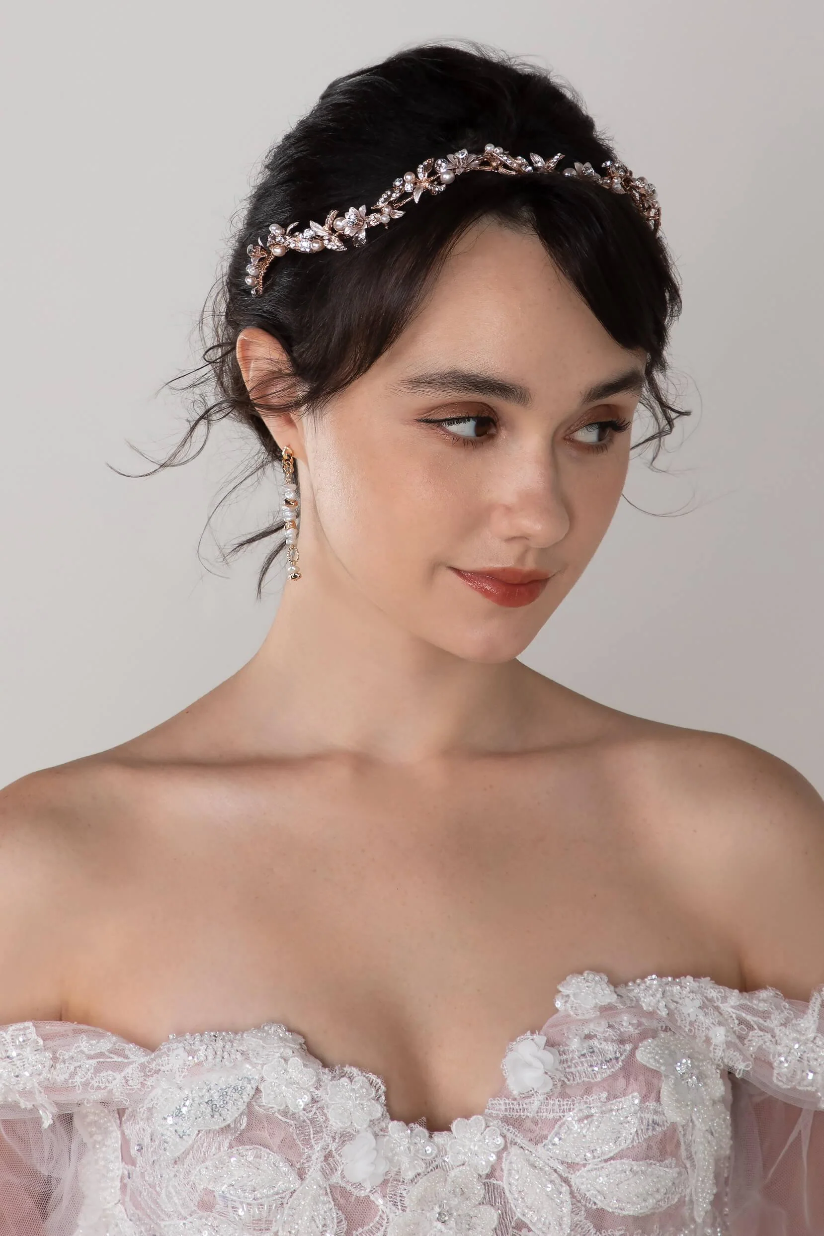 Alloy Headbands with Pearl Rhinestone CH0385
