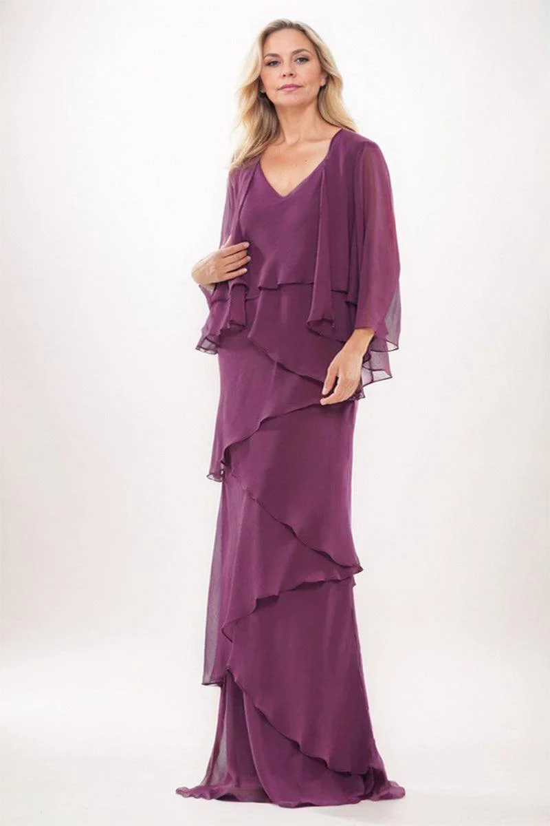 Sheath-Column Maxi Chiffon Mother Dress CM0251