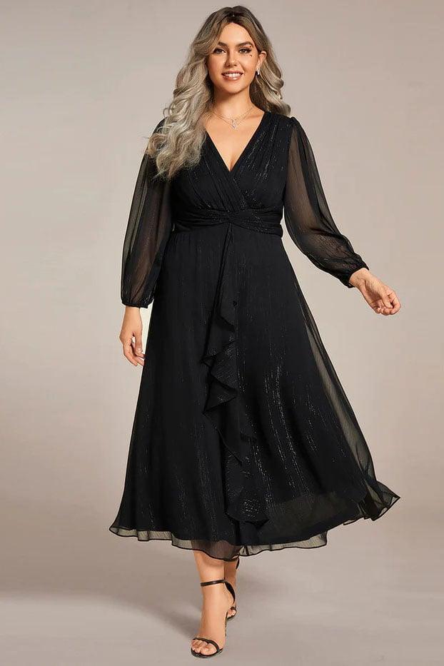 A-Line Tea Length Soft Yarn Dress CG0257