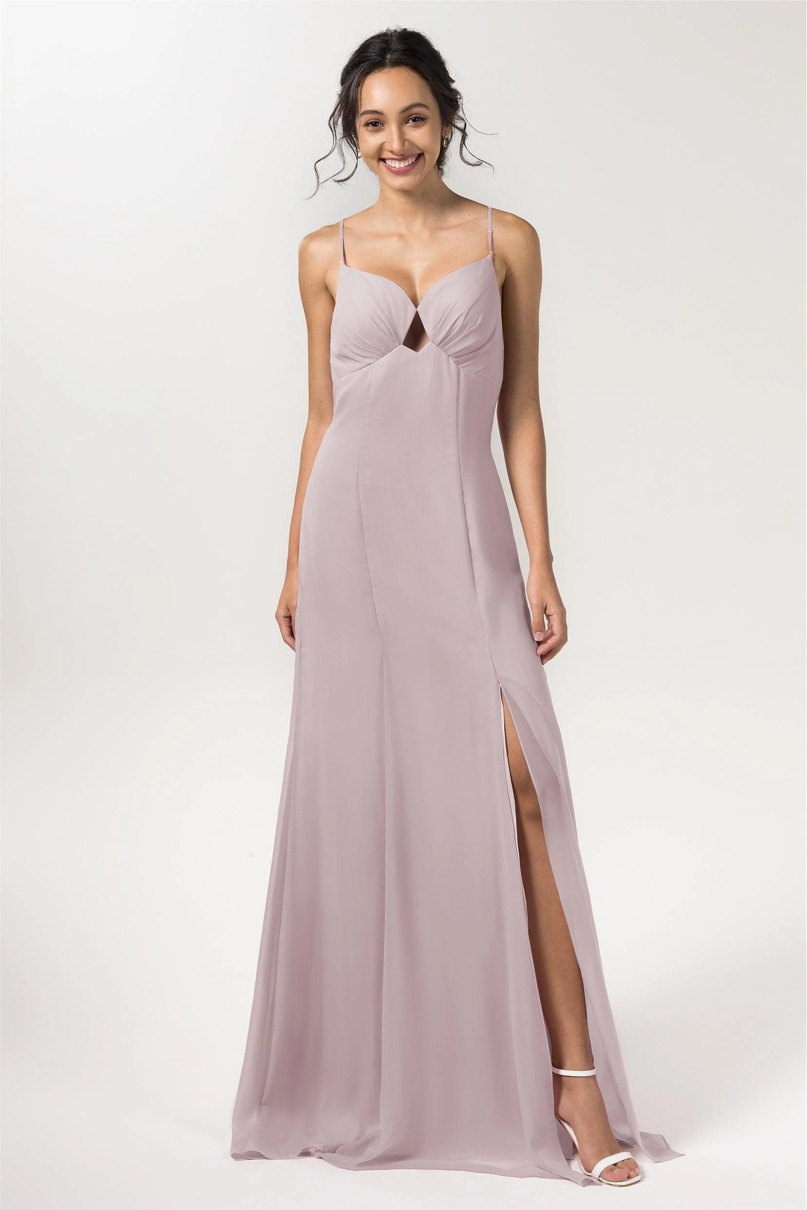 Sheath-Column Floor Length Chiffon Bridesmaid Dress CB0556