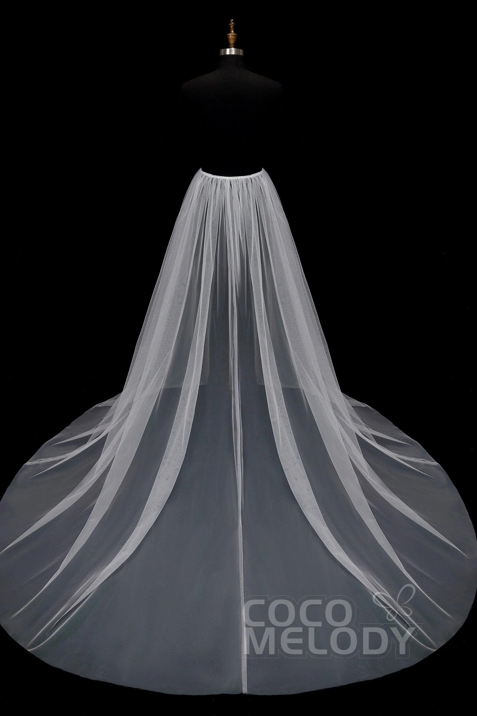 Perfect Chapel Train Tulle Wedding Skirt TR18003