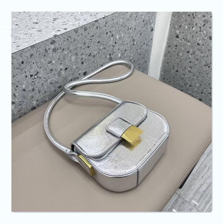 Leather half round saddle bag underarm bag 724733009492